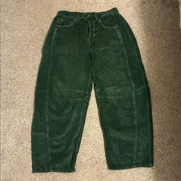 Free People Olive Green Wide Leg Pants - Picture 4 of 10